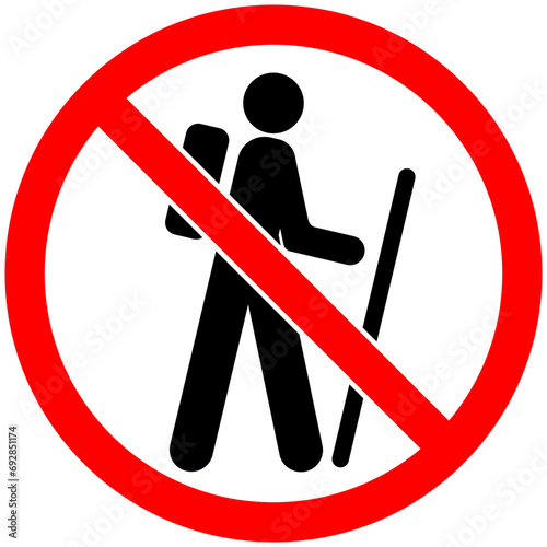 Prohibition Sign No Rock Climbing Symbol