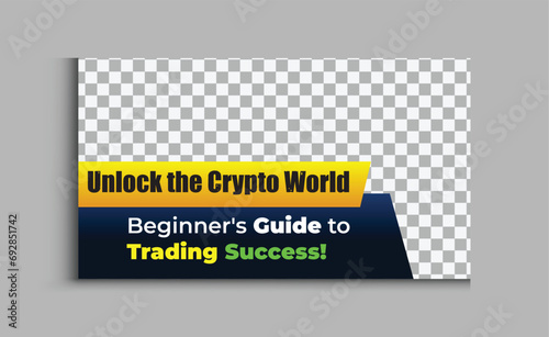 Online make money with investment business thumbnail design vector creative template