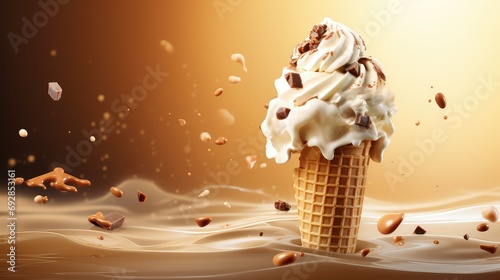 coffee creamy ice cream illustration pistachio fudge, butterscotch coconut, peanut rocky coffee creamy ice cream