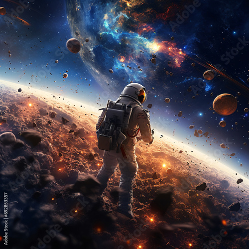 Space Exploration and Astronauts Theme Background © Saran