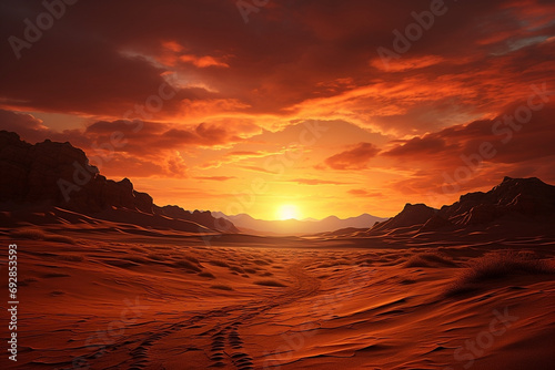 desert landscape at sunset