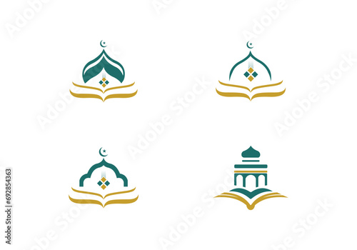 Islamic book icon logo symbol illustration design template.