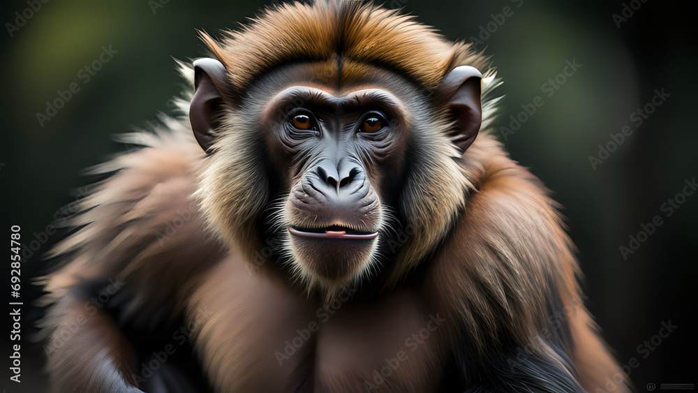 A monkey poses for a portrait A monkey poses for a portrait