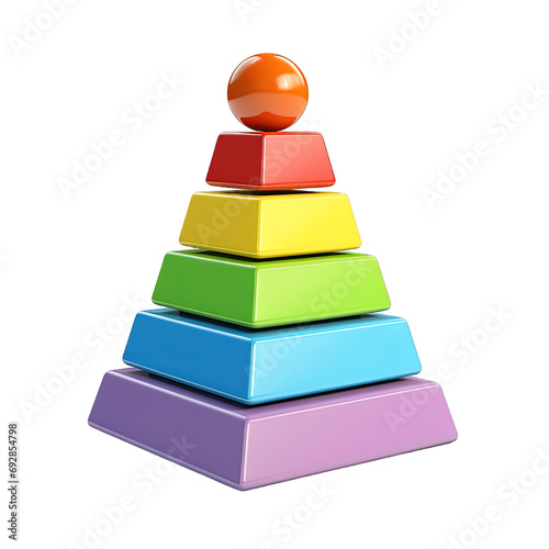 toy pyramid for baby isolated on white