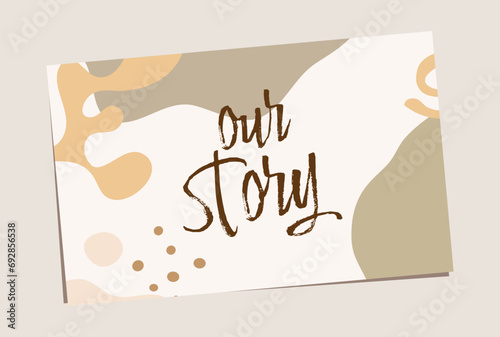 our story sign on white background