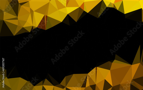 Dark Black vector low poly texture.