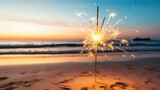 Sparklers at the beach for New Year or party