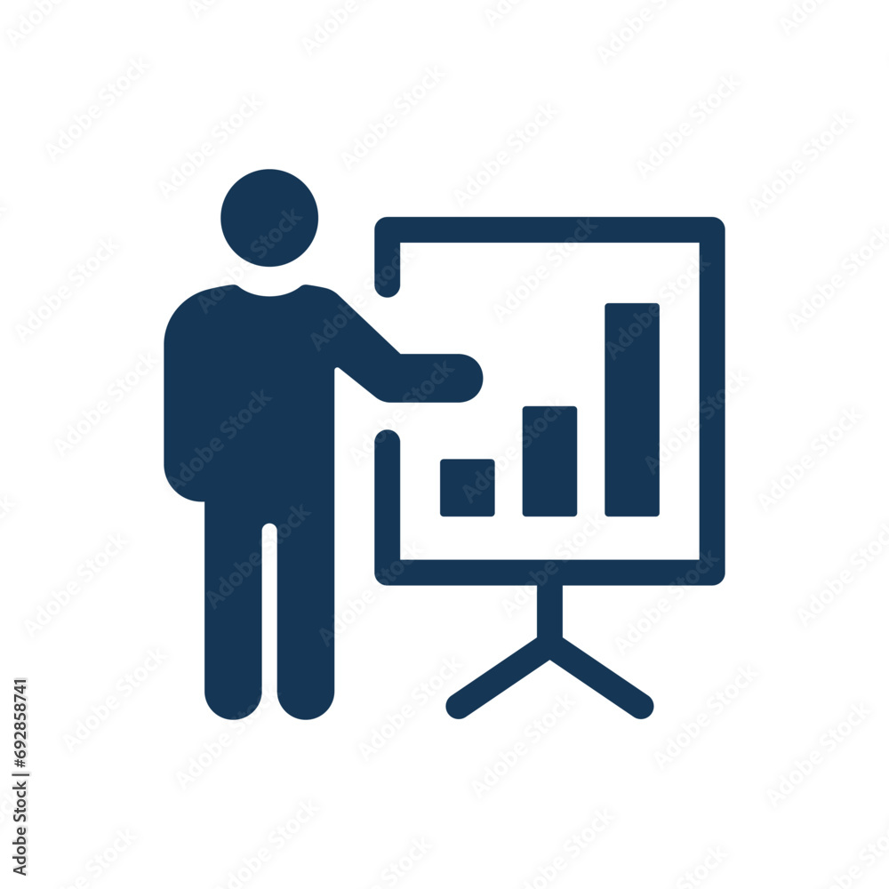 Presentation icon. Vector illustration isolated on white background. Presentation icon. Vector illustration isolated on white background.