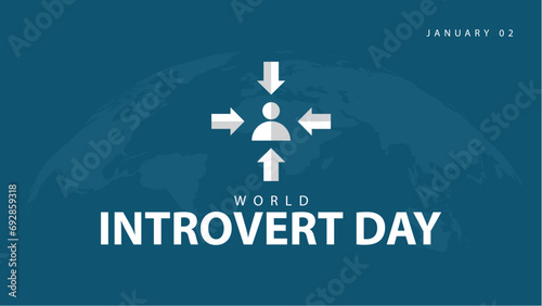 World introvert day. Vector illustration of introvert symbol from origami paper. Suitable for banners, web, social media, greeting cards etc