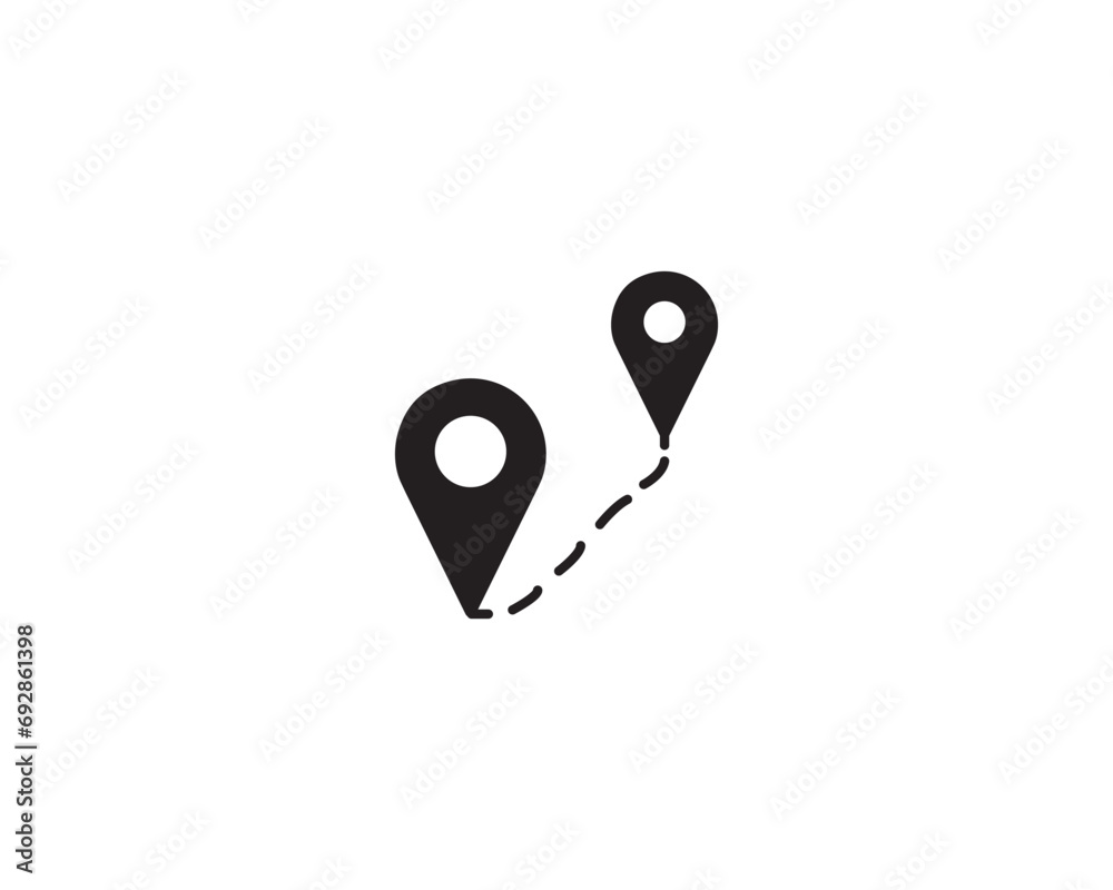 Distance location direction icon vector symbol design illustration Distance location direction icon vector symbol design illustration
