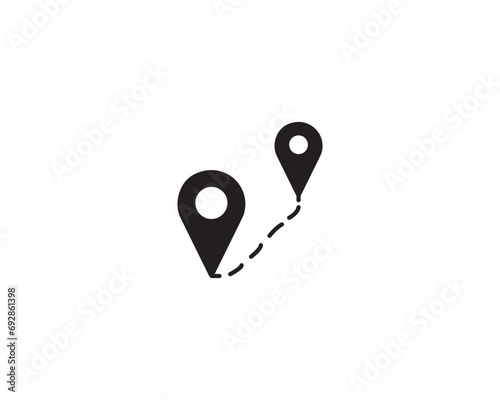 Distance location direction icon vector symbol design illustration