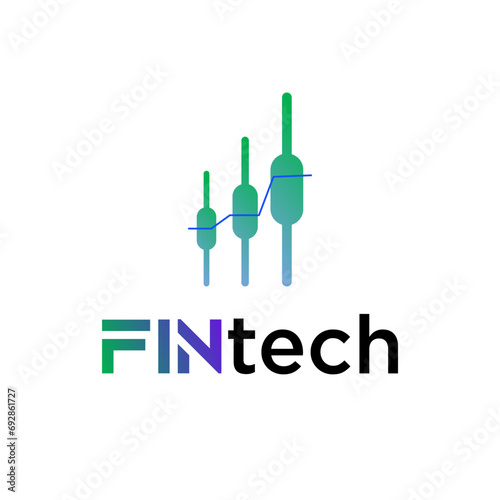Modern logo concept for fintech and digital finance industry
