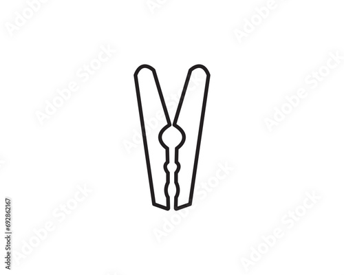 Clothes peg clip icon vector symbol design illustration