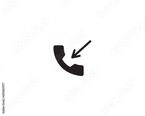 Incoming call icon vector symbol design illustration.