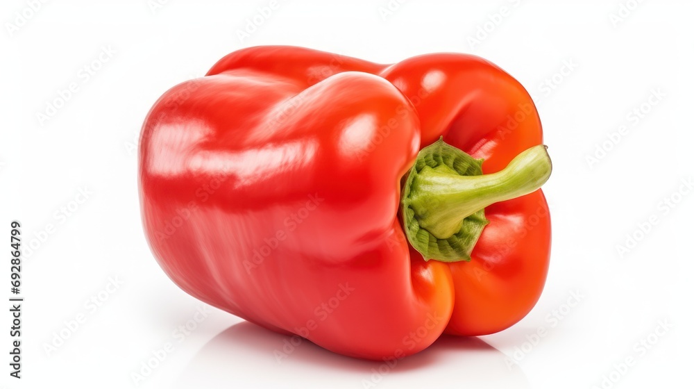 large red bell pepper Isolated on a white background. cut down the middle large red bell pepper Isolated on a white background. cut down the middle