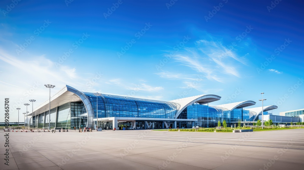 terminal building airport background illustration runway gate, security check, in customs terminal building airport background