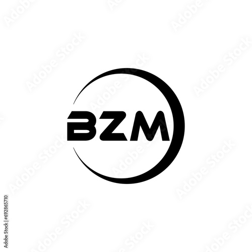BZM letter logo design with white background in illustrator, cube logo, vector logo, modern alphabet font overlap style. calligraphy designs for logo, Poster, Invitation, etc.