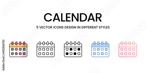 Calendar icons set vector stock illustration vector stock.