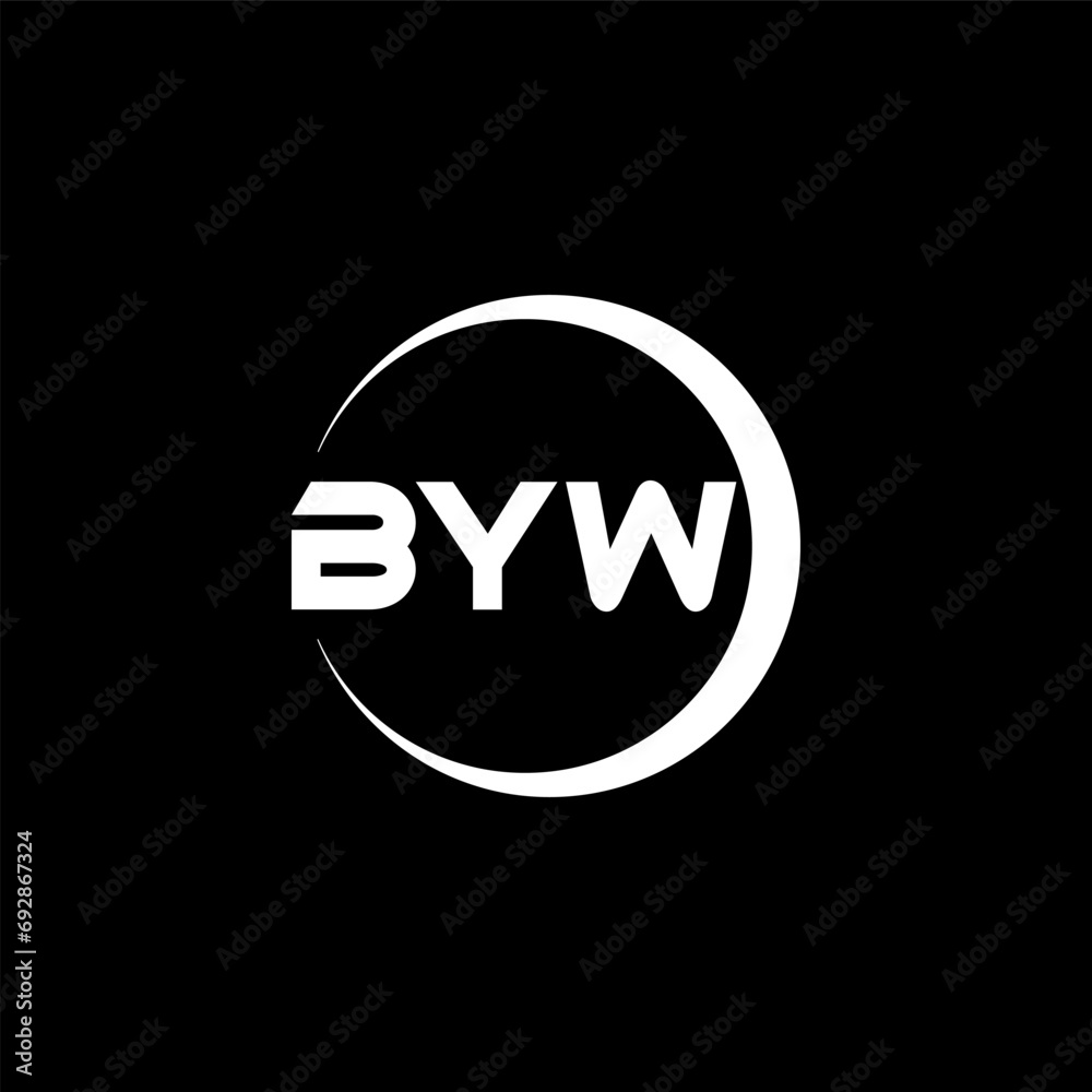 BYW letter logo design with black background in illustrator, cube logo, vector logo, modern alphabet font overlap style. calligraphy designs for logo, Poster, Invitation, etc. BYW letter logo design with black background in illustrator, cube logo, vector logo, modern alphabet font overlap style. calligraphy designs for logo, Poster, Invitation, etc.