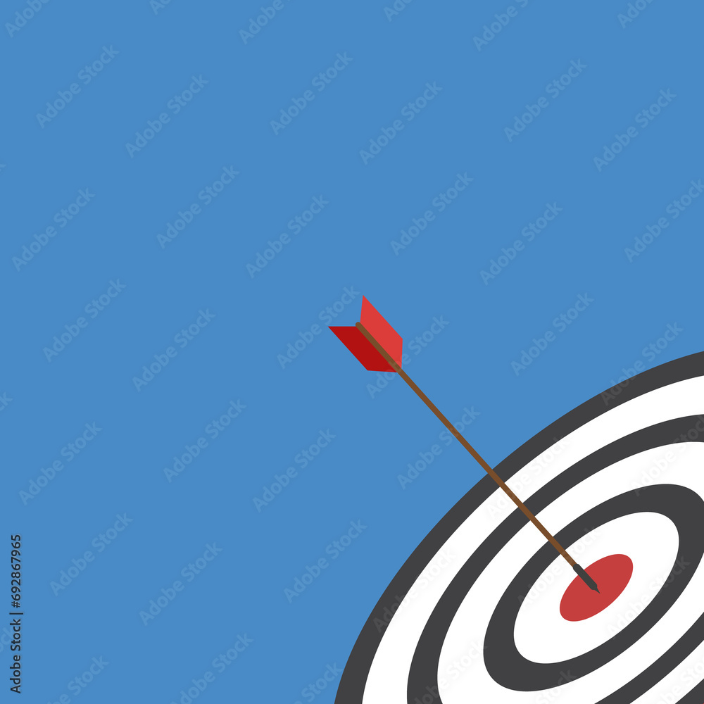 Red arrow hits the target center. Business challenge failure and success concept. Red arrow hits the target center. Business challenge failure and success concept.