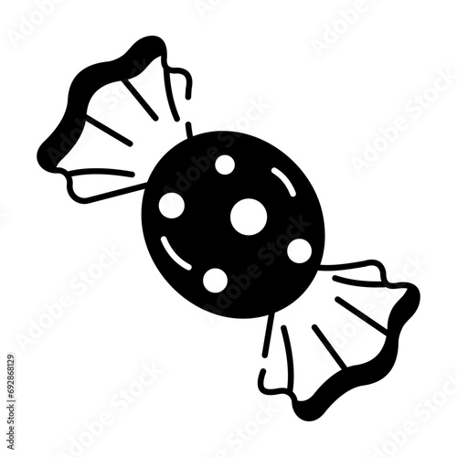 Modern line style icon of a xmas candy 
