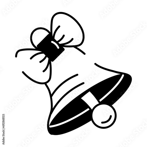 Download this linear style icon of jingle bell 
