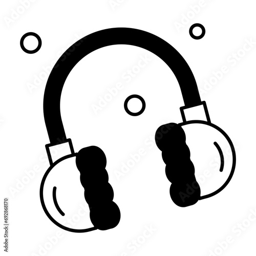 Grab this outline icon of earmuffs 