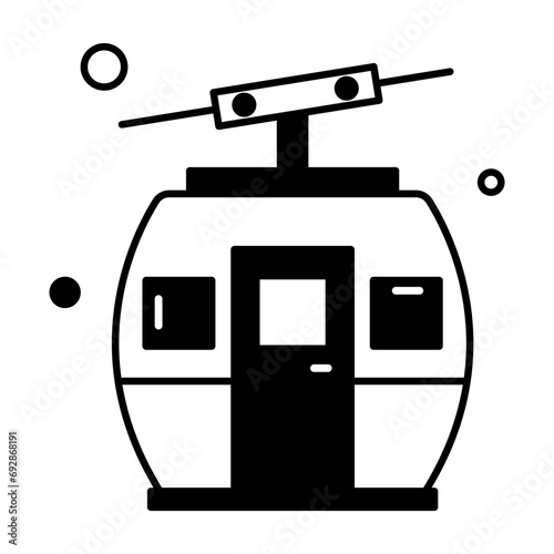Check out this linear icon of cable car 