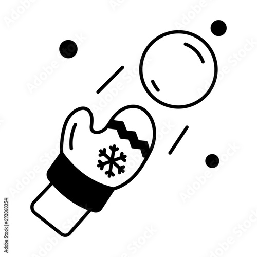 Check out this linear icon of snowball 