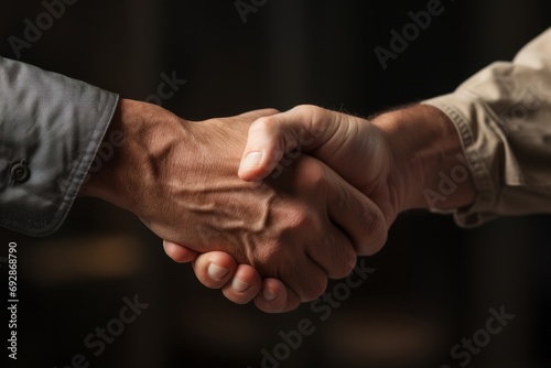 Two People Shaking Hands in Friendship