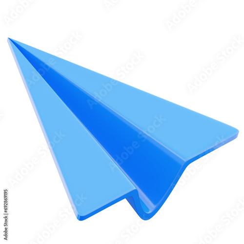 Photography Paper plane icon origami airplane 3d render illustration isolated on transparent
