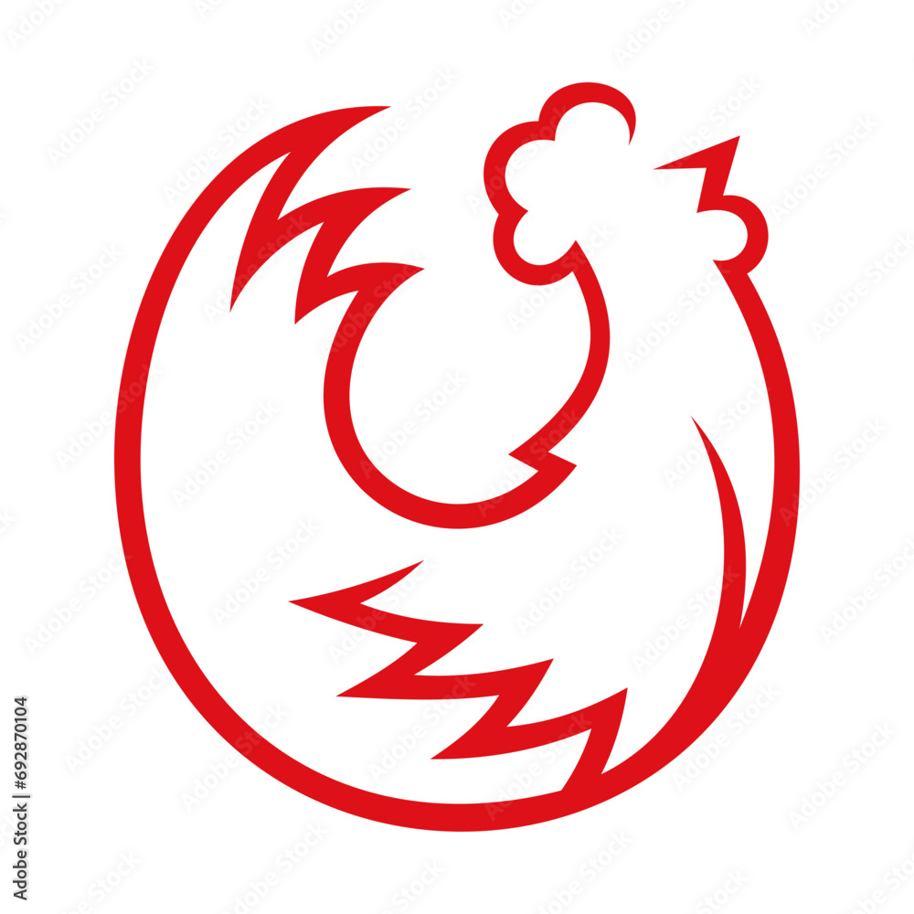 Obraz premium Rooster Vector Logo Design Template