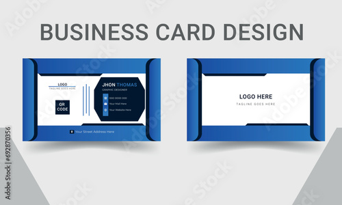simple and modern double sided professional business card visiting card design layout template with colour variation