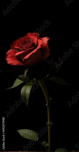 red rose on black background