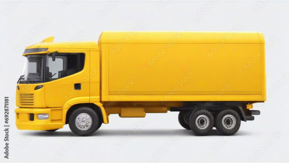 yellow truck isolated