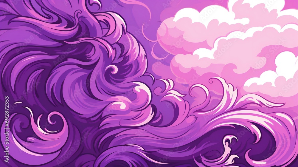 Whimsical Purple Swirls Mingle with Pastel Pink Clouds in an Enchanted Abstract Sky Whimsical Purple Swirls Mingle with Pastel Pink Clouds in an Enchanted Abstract Sky