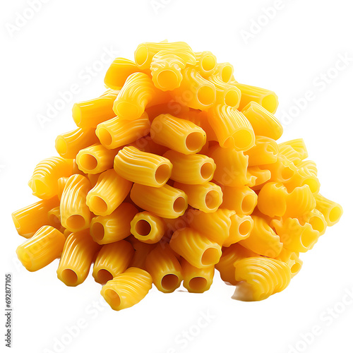 Dried macaroni isolated on transparent background ,dry pasta png ,generative ai photo