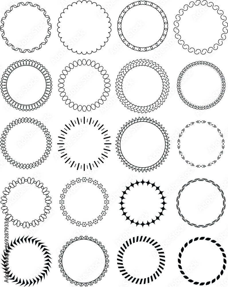 Circle Frame Elements Set Circle Frame Elements Set