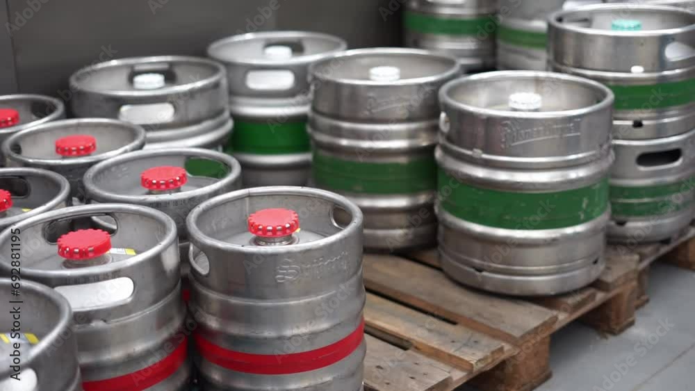 beer in an iron barrel. High quality FullHD footage beer in an iron barrel. High quality FullHD footage