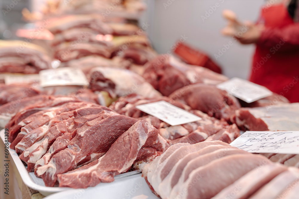 A Variety of Fresh Meat Displayed on a Table
