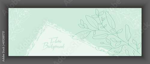 Background with abstract plants in minimalism style. Layout for covers, paintings, interior prints, posters and creative design