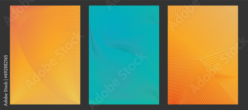 Colorful linear composition. A set of layouts for the design of banners, posters and posters. Template for book covers, brochures, booklets and catalogs. An idea for creative design. photo