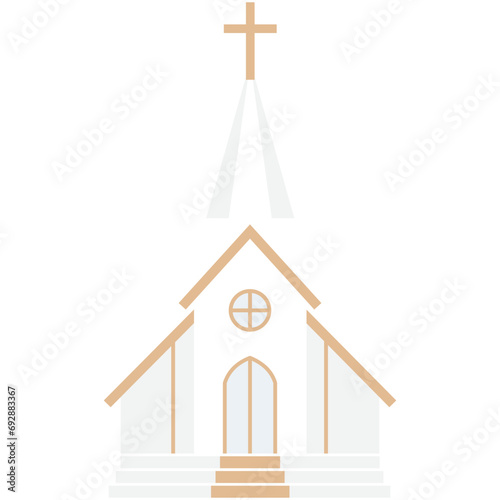 Wedding white and golden church