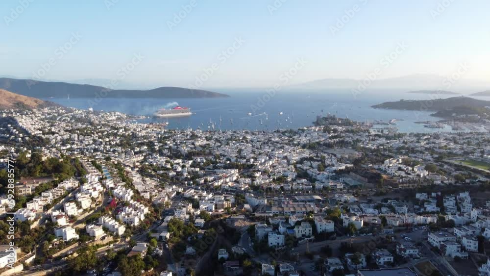 Aerial View Of Bodrum Coastline In Mugla Province, Turkey. Aerial View Of Bodrum Coastline In Mugla Province, Turkey.