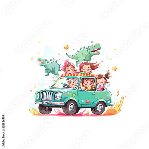 Adventure with dinosaurs in a jeep.No 2.