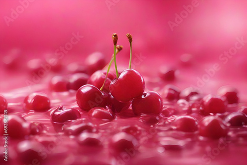 cherry blurred abstract background, deep pink background