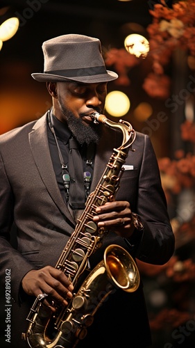 musician on the saxophone.