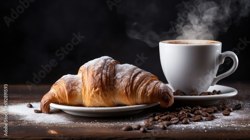 breakfast coffee croissan food illustration brunch bakery, caffeine latte, cappuccino mocha breakfast coffee croissan food