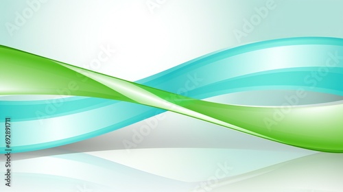 Serene Aqua and Lime Ribbons Interlace in a Dance of Color and Light Reflection