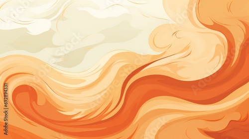 Whirling Autumn Breeze: A Swirl of Creamy Oranges and Whites in a Fluid Abstract Art photo